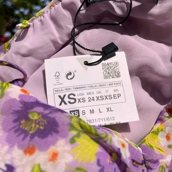 ZARA| DRAPED FLORAL PRINT TOP - Picture 7 of 9